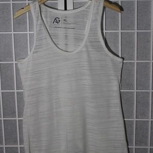 Women's WHITE split back tri-blend tank (LAA18)